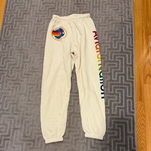 AVIATOR NATION MALIBU SWEATPANTS - VINTAGE WHITE | SMALL